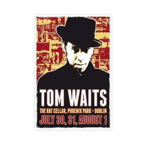 IKNBQIZH Poster "Schauspieler Tom Waits" (28) auf Leinwand, Wandkunst, Dekordruck, Bild Gemälde für Wohnzimmer, Schlafzimmer, Dekoration, 60 x 90 cm von IKNBQIZH
