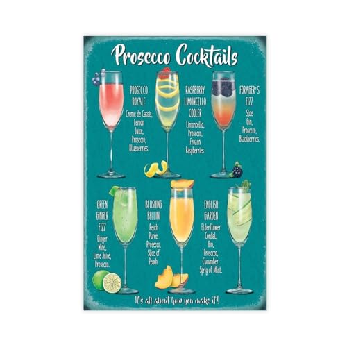IKNBQIZH Prosecco Cocktail-Poster, Leinwand, Poster, Schlafzimmer, Dekoration, Landschaft, Büro, Raumdekoration, Geschenk, 40 x 60 cm IKNBQIZH Prosecco Cocktail-Poster, Leinwand, Poster, Schlafzimmer, Dekoration, Landschaft, Büro, Raumdekoration, Geschenk, 40 x 60 cm von IKNBQIZH