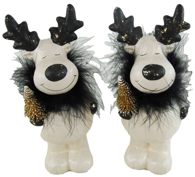 IKO Dekofigur Elegantes 2er Set Elch mit Federboa (2 St) von IKO