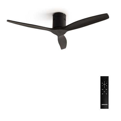 CREATE / WINDCALM M/Deckenventilator ABS Schwarz mit Fernbedienung/ 40W, Leise, Ø132cm, Timer von 1 bis 4 Std., DC-Motor, Sommer-Winterbetrieb von CREATE