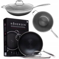 Wok mit deckel kohersen black cube 32CM 5,1L antihaftbeschichtung Wok mit deckel kohersen black cube 32CM 5,1L antihaftbeschichtung von IKOHS