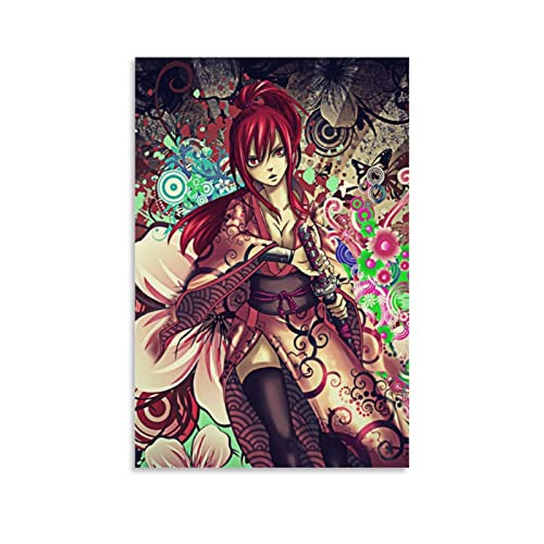 IKONYA Druck Auf Leinwand Senza Cornice FAIRY TAIL Erza Scarlet Anime Poster Arredamento per la casa Soggiorno decorativo Camera da letto 60X90cm von IKONYA