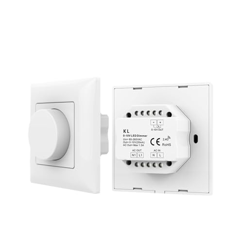 0–10 V, 1–10 V, kabelloser LED-Dimm-Tastenschalter + 2,4 G 4-Zonen-Touch-Dimm-Fernbedienung, AC85 V–220 V, geeignet for einfarbige LED(KL Knob Switch) von IKPGBZXM