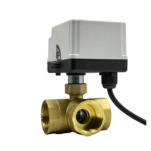 1/2" 3/4" 1" 2 Zoll Dreiwege-Elektrokugelhahn Messingkugelhahn Zweidrahtsteuerung 12 VDC mit manuellem Schalter(DN20,L TYPE_12VDC_CR02) von IKPGBZXM