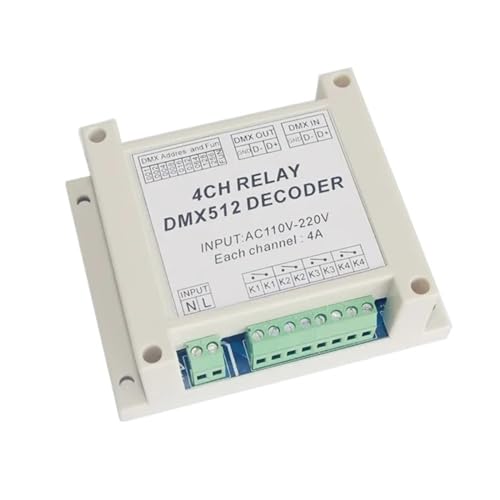 1 Stück AC110-220V Controller-Decoder RGB-LED-Lichtleiste DMX-RELAY-3CH/4CH-220 DMX512-Relais for LED-Leuchten(DMX-RELAY-4CH-220) von IKPGBZXM