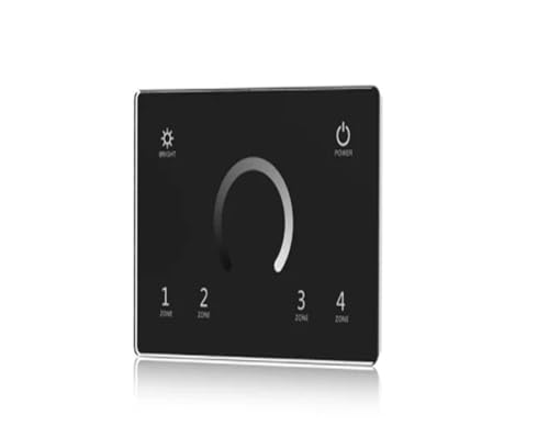 110-240VAC Eingang T11(IT) 4 Zonen dimmbares Glas-Touchpanel Master T12 CCT / T13 RGB / T14 RGBW DMX512 2,4G AC Controller(T11 IT Black) von IKPGBZXM
