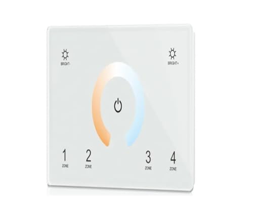 110-240VAC Eingang T11(IT) 4 Zonen dimmbares Glas-Touchpanel Master T12 CCT / T13 RGB / T14 RGBW DMX512 2,4G AC Controller(T12 IT White) von IKPGBZXM