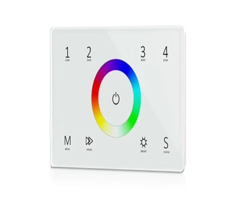 110-240VAC Eingang T11(IT) 4 Zonen dimmbares Glas-Touchpanel Master T12 CCT / T13 RGB / T14 RGBW DMX512 2,4G AC Controller(T13 IT White) von IKPGBZXM
