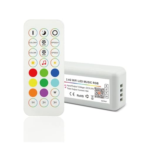 1PCS DC5-24V LED Controller 2,4G Fernbedienung 5050 CCT RGB RGBW RGBCCT LED Licht Streifen Dimmer musik Sync Stimme for Alexa(RGB) von IKPGBZXM