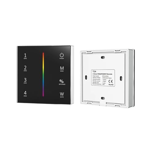 1PCS T24 86 Wand Montiert 2,4 GRF 4Zone RGB/RGBW Panel Touch PWM Fernbedienung Dimmen controller for LED Streifen/COB(T24-B) von IKPGBZXM