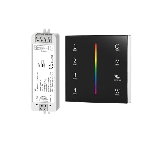 1PCS T24 86 Wand Montiert 2,4 GRF 4Zone RGB/RGBW Panel Touch PWM Fernbedienung Dimmen controller for LED Streifen/COB(T24-B and V3 RGB) von IKPGBZXM