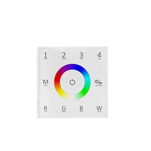 4-Kanal-DMX512- und RDM-Decoder, Konstantspannung, 12 V, 24 V, 48 V, RGBW, LED-Streifenlicht-Controller, DMX512, 4-Zonen-DMX-Touchscreen-Fernbedienung(T14 W) von IKPGBZXM