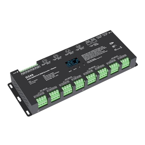 D24A 24-Kanal-DMX512- und RDM-Decoder, OLED-Display, Hochfrequenz, 250 Hz/500 Hz/2000 Hz/8000 Hz, optionale Dimmkurve D24A 24-Kanal-DMX512- und RDM-Decoder, OLED-Display, Hochfrequenz, 250 Hz/500 Hz/2000 Hz/8000 Hz, optionale Dimmkurve von IKPGBZXM