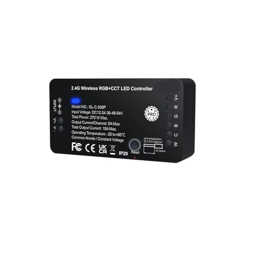 DC 12V 24V RGBCCT RGBW LED Strip Controller Sprachsteuerung zur Verwendung mit Echo Plus SmartThings 3.0 HUB(1ID Controller,1pc RGBCCT Pro) von IKPGBZXM