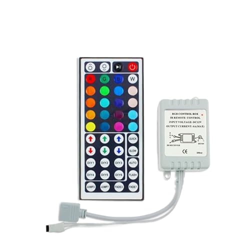 DC12-24V Mini-RGB-Controller, Fern-Infrarot-Funkfernbedienung, Dimmer, geeignet for 5050 3528 2835 3014 LED-Lichtleisten(Brown) von IKPGBZXM