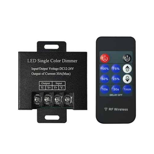 DC12V-24V 30A LED-Dimmcontroller 11-Tasten-RF-Funkfernbedienung for 5050 3528 einfarbige LED-Lichtleiste(Black) von IKPGBZXM