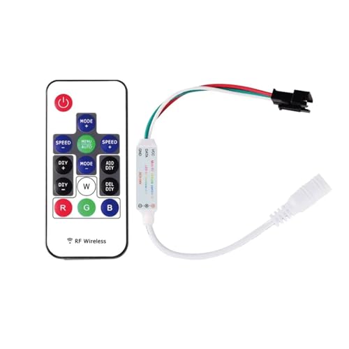 DC5V-24V 12V LED Pixel IC Controller USB/DC 14/17/21 Schlüssel Fernbedienung for Vollfarbe WS2811 WS2812B SK6812 1903 LED-Lichtleiste(14KEY DIY DC) von IKPGBZXM