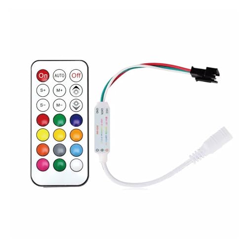 DC5V-24V 12V LED Pixel IC Controller USB/DC 14/17/21 Schlüssel Fernbedienung for Vollfarbe WS2811 WS2812B SK6812 1903 LED-Lichtleiste(21Key DC) von IKPGBZXM