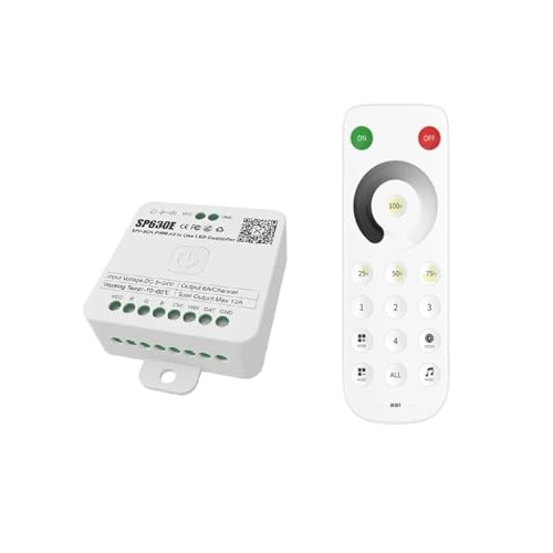 DC5V-24V SP630E All-in-one-LED-Controller SPI Pixel 5CH RGB RGBW RGBCCT PWM LED-Licht WS2811 5050 3528 2,4G Fernbedienung(SP630E and RB1) von IKPGBZXM