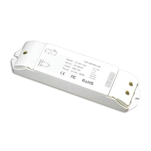 DIN-711-12A Schiene CV 0-10V 1-10V LED-Niederspannungs-Dimmtreiber 12A 6A oder 5A/4CH Ausgang DC 12-24V Eingang PWM-Taste(LT-701-12A) von IKPGBZXM