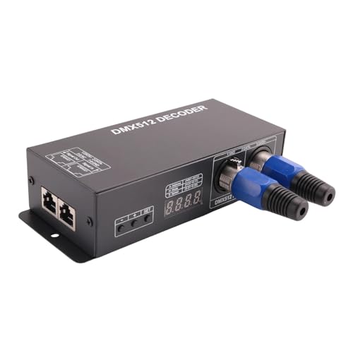 Dmx 512 Digitalanzeige-Decoder, Dimmtreiber Dmx512-Controller, geeignet for LED-Rgbw-Band-Lichtstreifen, Rj45-Anschluss, DC12–24 V, 20 A (4). von IKPGBZXM