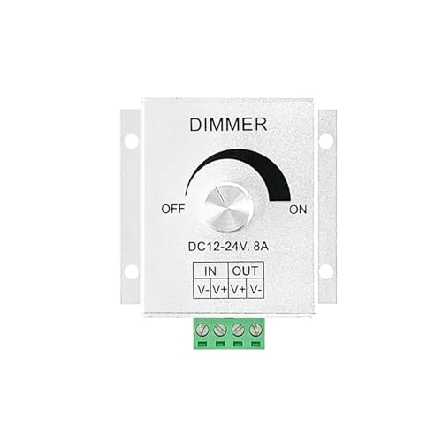 Drehbarer Glasknopf, LED-Panel-Dimmer, DC12V/24V, einstellbare Schalterhelligkeit, Lichtstreifen-Treiber 5050 3528, einfarbig mit Dimmung(D) von IKPGBZXM