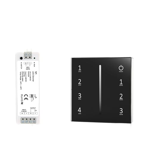 LED-Dimmer, 12 V, 24 V, 36 V, 5 V DC, EU-Wand-Touch-Schalter, Glasscheibe, 2,4 G RF-Funkfernbedienung, Dimmer for einfarbige LED-Lichtleiste V1(V1 and T11-1 Set B) von IKPGBZXM