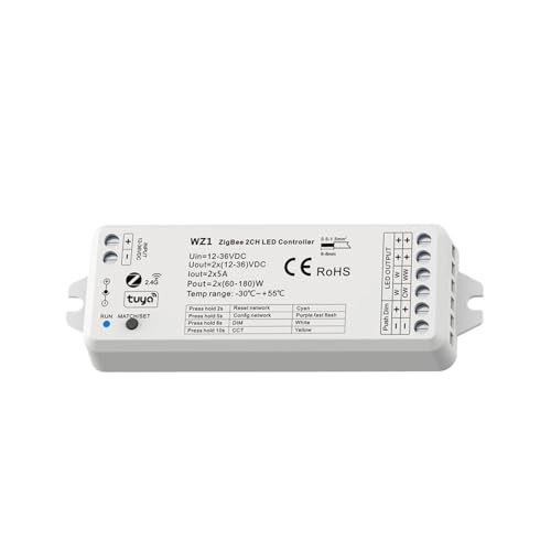 LED Dimmer Schalter 12V 24V DC 2CH 10A 2,4G Fernbedienung Multi-wolke Voice Control Push Dimmen CCT Controller WZ1(WZ1 Controller Only) von IKPGBZXM