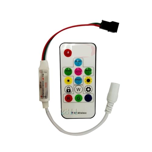 Mini-3-Tasten-14-Tasten-21-Tasten-RGB-Infrarot-RF-Fernbedienung, geeignet for WS2811 WS2812B WS2813 APA102 Streifen-Controller(14key,WS2812B IC) von IKPGBZXM