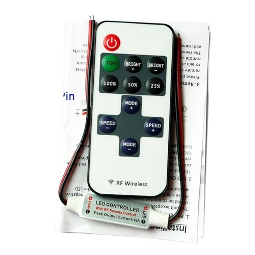 Mini-3-Tasten-Einzeldimm-Controller, geeignet for 5050 3528 3014 2835 LED-Streifenlichter 12 V und 24 V(11 Key 2Pin) von IKPGBZXM