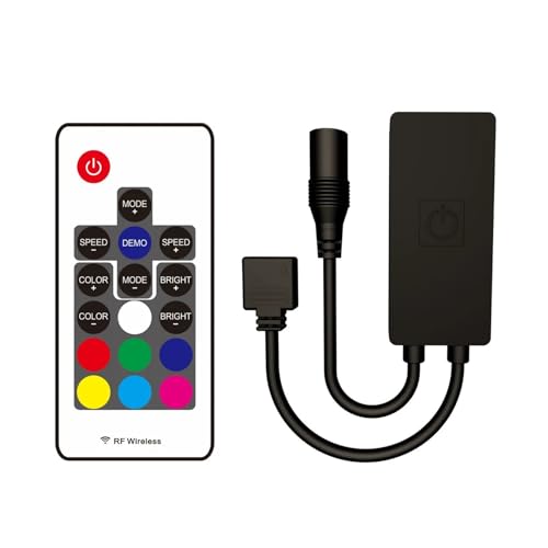 Mini Fernbedienung DC/USB DC5-24V 3A/CH RGB RGB Mini Controller RGB LED Licht Streifen(Black DC) von IKPGBZXM
