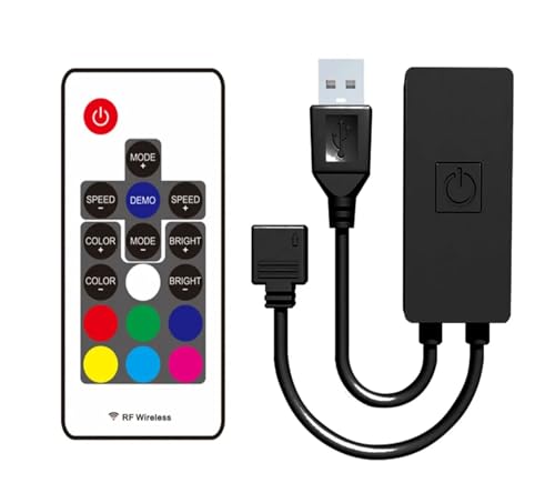 Mini Fernbedienung DC/USB DC5-24V 3A/CH RGB RGB Mini Controller RGB LED Licht Streifen(Black USB) von IKPGBZXM