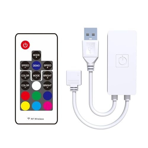 Mini Fernbedienung DC/USB DC5-24V 3A/CH RGB RGB Mini Controller RGB LED Licht Streifen(White USB) von IKPGBZXM