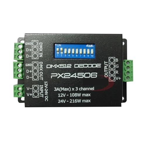 PX24506 512 Decoder Treiber 9A 512 Verstärker 12V 24V LED DMX512 Controller for RGB LED Streifen PX24506 512 Decoder Treiber 9A 512 Verstärker 12V 24V LED DMX512 Controller for RGB LED Streifen von IKPGBZXM
