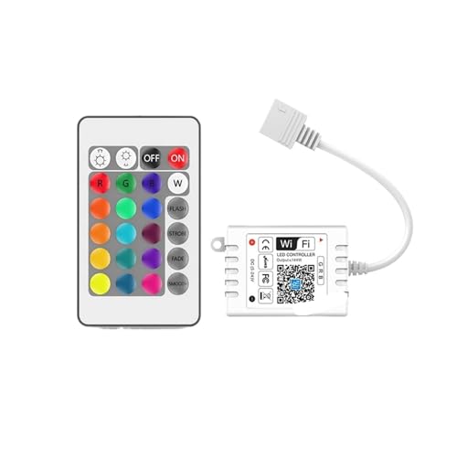 RGB LED-Controller mit 24-Tasten-Infrarot-Fernbedienung, Sprach-Smartphone-APP-Steuerung DC12-24V, geeignet for 2835 5050 RGB-LED-Lichtleisten(RGB RF Single output) von IKPGBZXM
