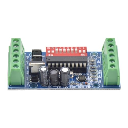 RGB-LED-DMX512-Decoder, 3CH Easy DMX-Controller MINI-DMX-3CH-V1, ultrakleiner Controller, DC5V-24V, geeignet for LED-Lichtleistenmodule von IKPGBZXM