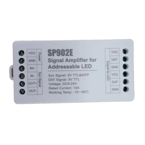 SP902E SPI-Signalverstärker-Repeater, geeignet for WS2812 WS2811 WS2813 RGB adressierbare IC-LED-Pixelstreifen-programmierbare Matrix-Panel-Leuchte von IKPGBZXM