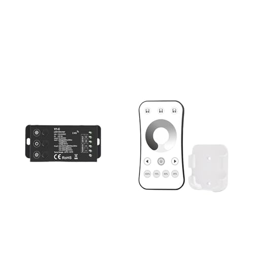 V1-C LED-Dimmer, 12 V, 24 V, PWM-Frequenz, verstellbar, 2,4 G, RF-Touch-Fernbedienung, einfarbige LED-Lichtleiste, 12-Volt-Dimmer(V1-C and R6-1 Set) von IKPGBZXM
