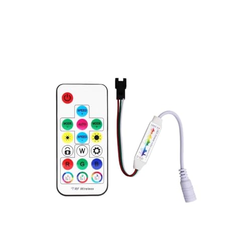 WS2811 WS2812B W2815 RGB LED Pixel Controller USB DC RF14/17 Tasten Drahtlose SPI Led Band Fernbedienung USB DC 5V 12V 24V(DC RF 17K Music) von IKPGBZXM