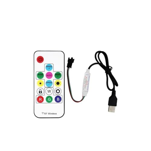 WS2811 WS2812B W2815 RGB LED Pixel Controller USB DC RF14/17 Tasten Drahtlose SPI Led Band Fernbedienung USB DC 5V 12V 24V(USB RF 14K LOCK) von IKPGBZXM