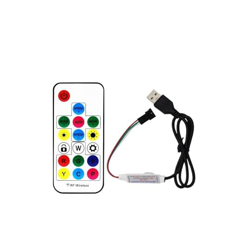 WS2811 WS2812B W2815 RGB LED Pixel Controller USB DC RF14/17 Tasten Drahtlose SPI Led Band Fernbedienung USB DC 5V 12V 24V(USB RF 17K LOCK) von IKPGBZXM