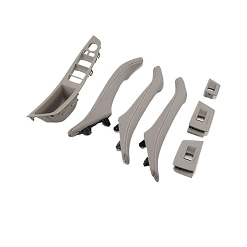 IKQSVKQR 7-teiliges Echtleder-Kompatibel für BMW 5er F10 F11 F18 2010–2017 Auto-Innentürgriff-Innenverkleidung, Pull-Trimmabdeckung, Linkslenker(Gray 7Pcs) von IKQSVKQR