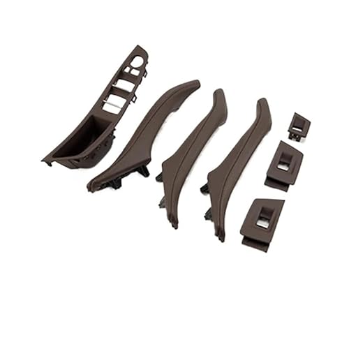 IKQSVKQR 7-teiliges Echtleder-Kompatibel für BMW 5er F10 F11 F18 2010–2017 Auto-Innentürgriff-Innenverkleidung, Pull-Trimmabdeckung, Linkslenker(Mcocha 7Pcs) von IKQSVKQR