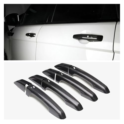 IKQSVKQR Kompatibel for Land Rover Evoqu Discovery 5 Discovery Sport RANGE ROVER SPOR XE XF F-PACE Kohlefaser Autotürgriffabdeckung Zubehör(2D With Sensor) von IKQSVKQR