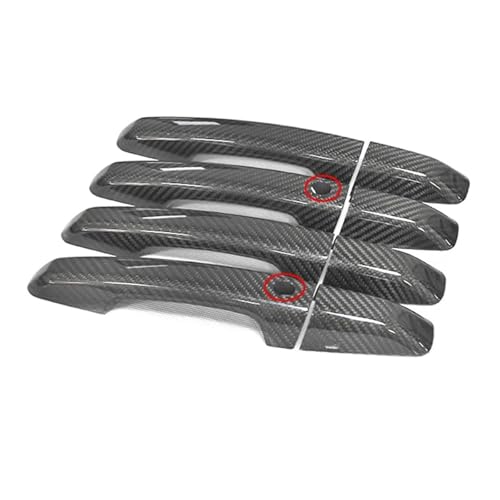 IKQSVKQR Kompatibel for Land Rover Evoqu Discovery 5 Discovery Sport RANGE ROVER SPOR XE XF F-PACE Kohlefaser Autotürgriffabdeckung Zubehör(4D Front With Sensor) von IKQSVKQR