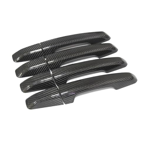 IKQSVKQR Kompatibel for Land Rover Evoqu Discovery 5 Discovery Sport RANGE ROVER SPOR XE XF F-PACE Kohlefaser Autotürgriffabdeckung Zubehör(4D Without Sensor) von IKQSVKQR