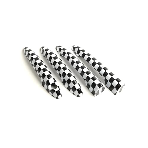 IKQSVKQR Kompatibel mit Mini Cooper One DS JCW R55 Clubman 4Doors 2007-2014. Die schwarze Flagge. Türgriffabdeckungen. Aufkleber. Auto-Styling-Zubehör(Checker) von IKQSVKQR