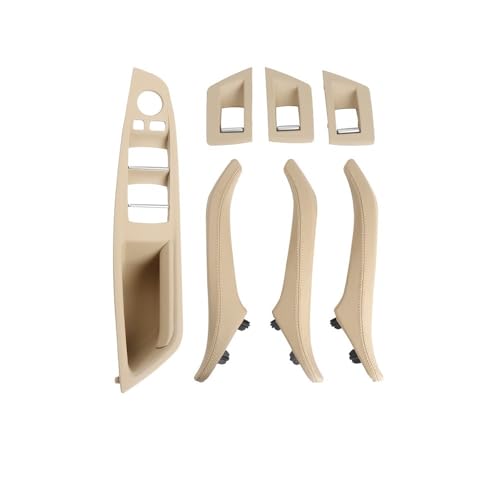 IKQSVKQR LHD RHDInnentür-Fensterheber-Panel-Trimmung, Leder-Zuggriff, Innenpanel-Zugverkleidung, Armlehne, kompatibel für BMW 5er F10 F11(LHD Beige) von IKQSVKQR