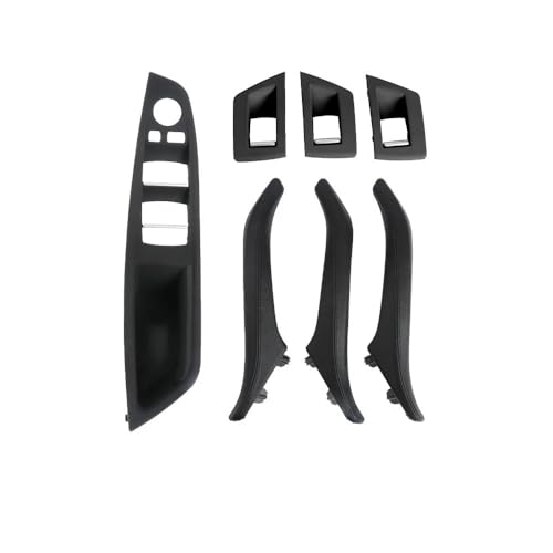 IKQSVKQR LHD RHDInnentür-Fensterheber-Panel-Trimmung, Leder-Zuggriff, Innenpanel-Zugverkleidung, Armlehne, kompatibel für BMW 5er F10 F11(LHD Black) von IKQSVKQR