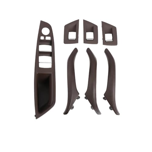 IKQSVKQR LHD RHDInnentür-Fensterheber-Panel-Trimmung, Leder-Zuggriff, Innenpanel-Zugverkleidung, Armlehne, kompatibel für BMW 5er F10 F11(LHD Brown) von IKQSVKQR